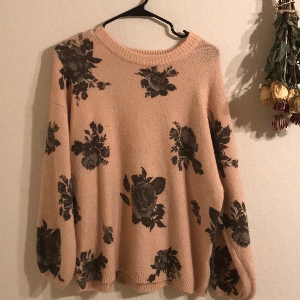 Cozy floral sweater